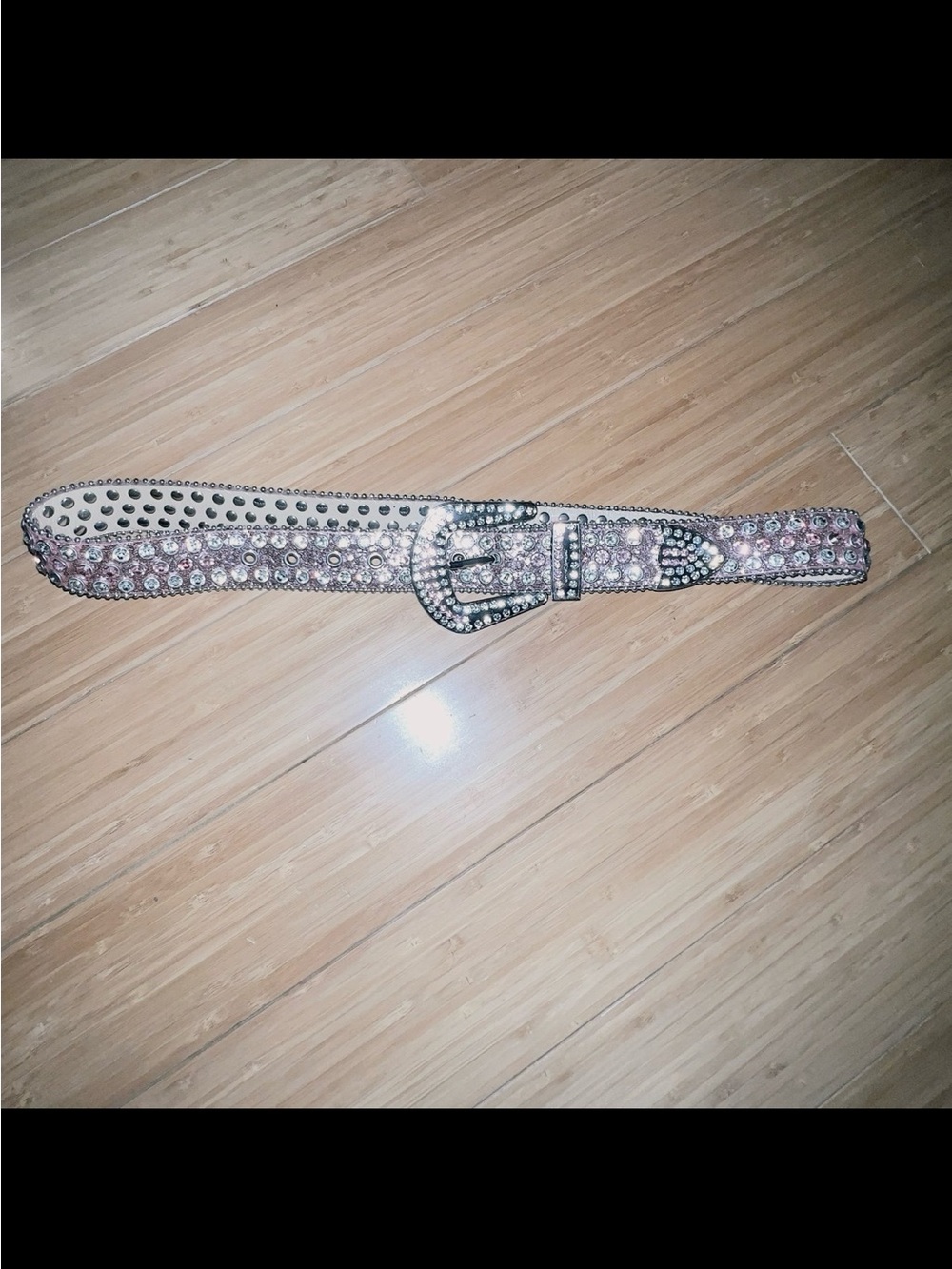 Y2K pink silver rhinestone belt 43 inches